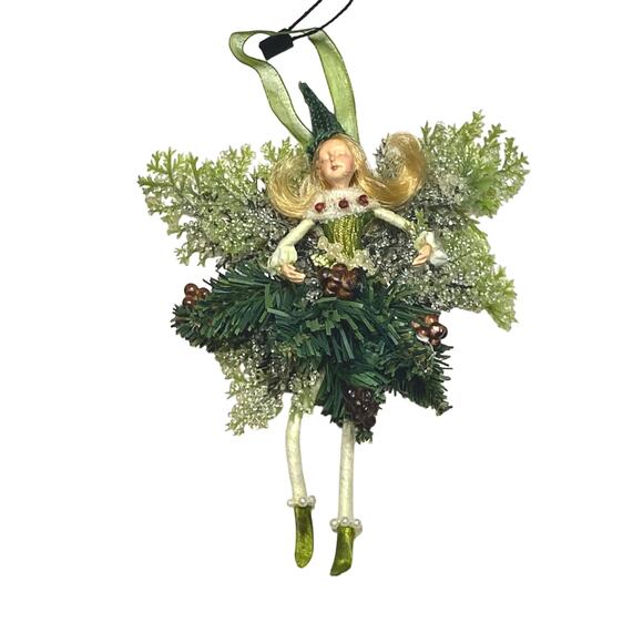 Vintage Whimsical Woodland Forest Fairy Elf Sprite Pixie Christmas Ornament - Picture 1 of 2